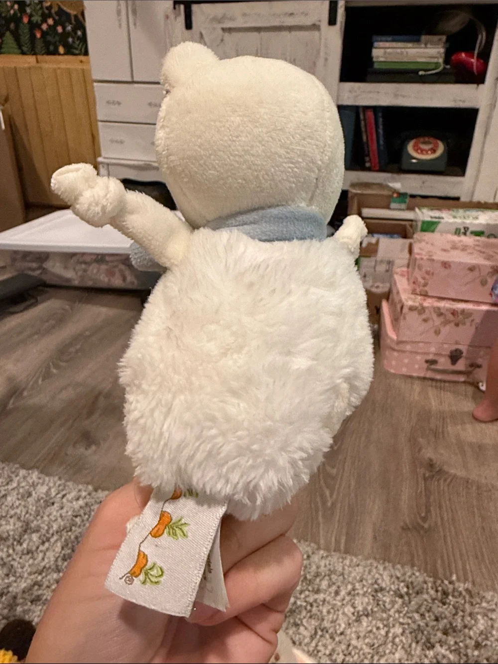 Bunnies by the Bay Cream Plush Bunny with Orange Carrot